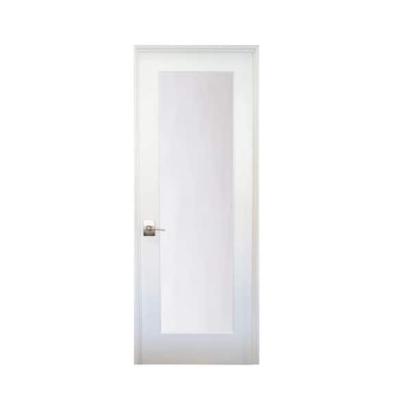 Stile Doors 30 in. x 80 in. 1-Lite Satin Etch Primed Right-Hand Solid Core MDF Single Prehung Interior Door