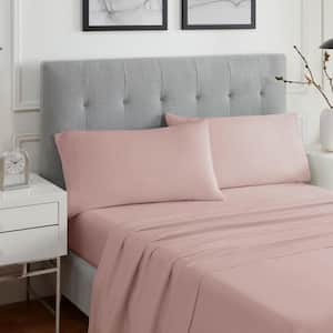 Sleep Solutions Neal 4-Piece Sepia Rose Solid Polyester King Cooling Sheet Set