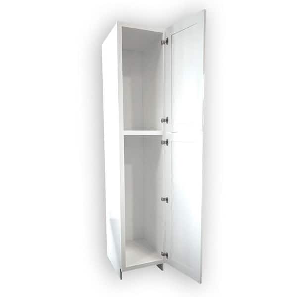 Plywell Ready to Assemble 18x96x24 in. Shaker 2-Door Wall Pantry with Shelves in White
