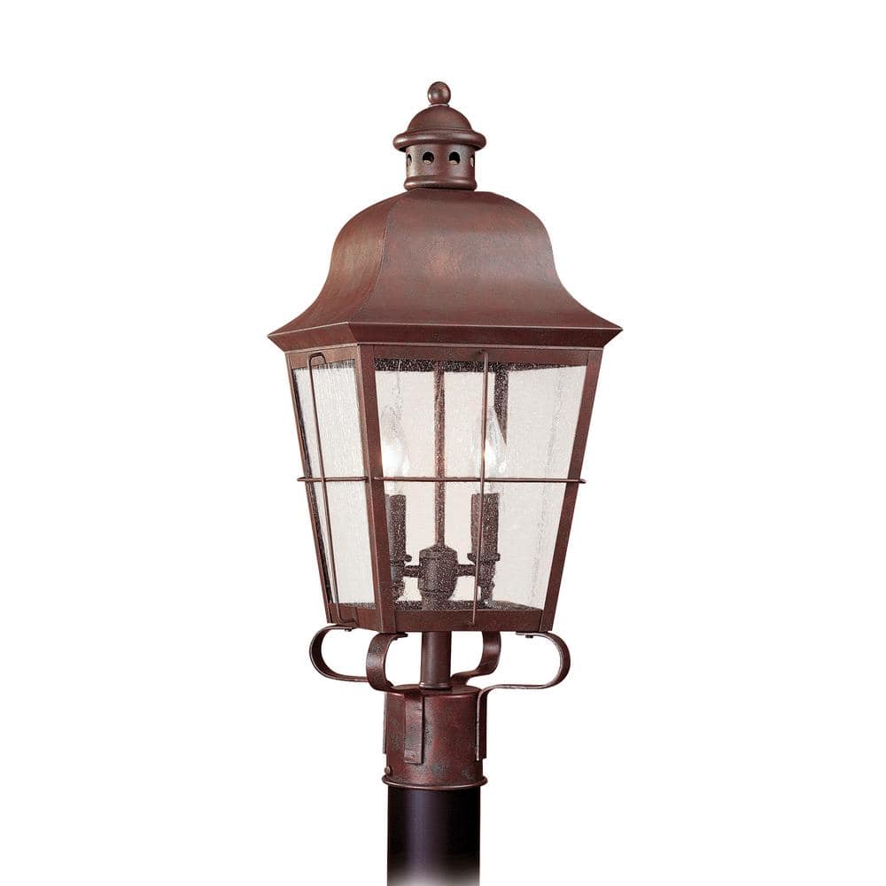 Chatham 2-Light Weathered Copper Outdoor Post Light with Dimmable Candelabra LED Bulb price history on PriceWatchPro