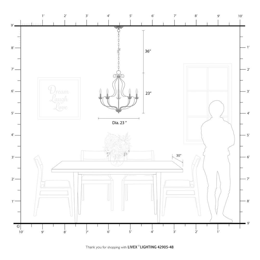 Katarina Mini 5-Light Antique Gold Leaf Brass Chandelier