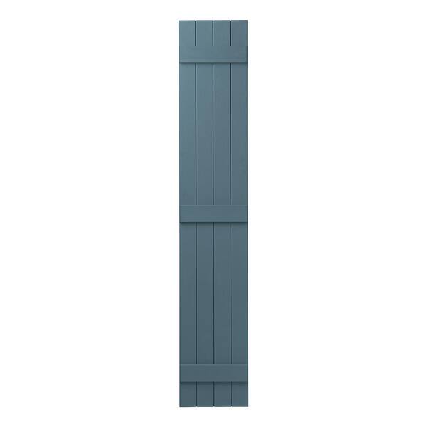 Ply Gem 15 in. x 75 in. Polypropylene 4-Board Closed Board and Batten Shutters Pair in Coastal Blue