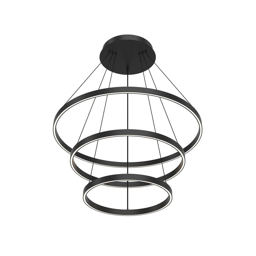 Cerchio 32 in. 3-Light 150-Watt Black Integrated LED Chandelier price history on PriceWatchPro