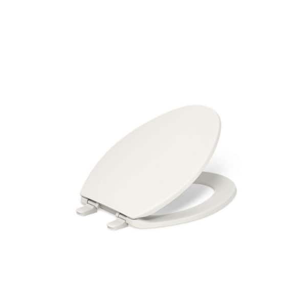 Brevia Quiet-Close Elongated Closed Front Toilet Seat in Biscuit