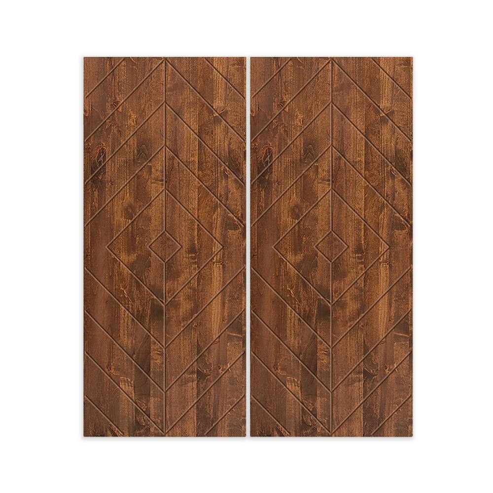 60 in. x 96 in. Hollow Core Walnut Stained Pine Wood Interior Double Sliding Closet Doors price history on PriceWatchPro