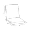 Dimension diagram for the chair cushion: 20" x 16.5" x 18".