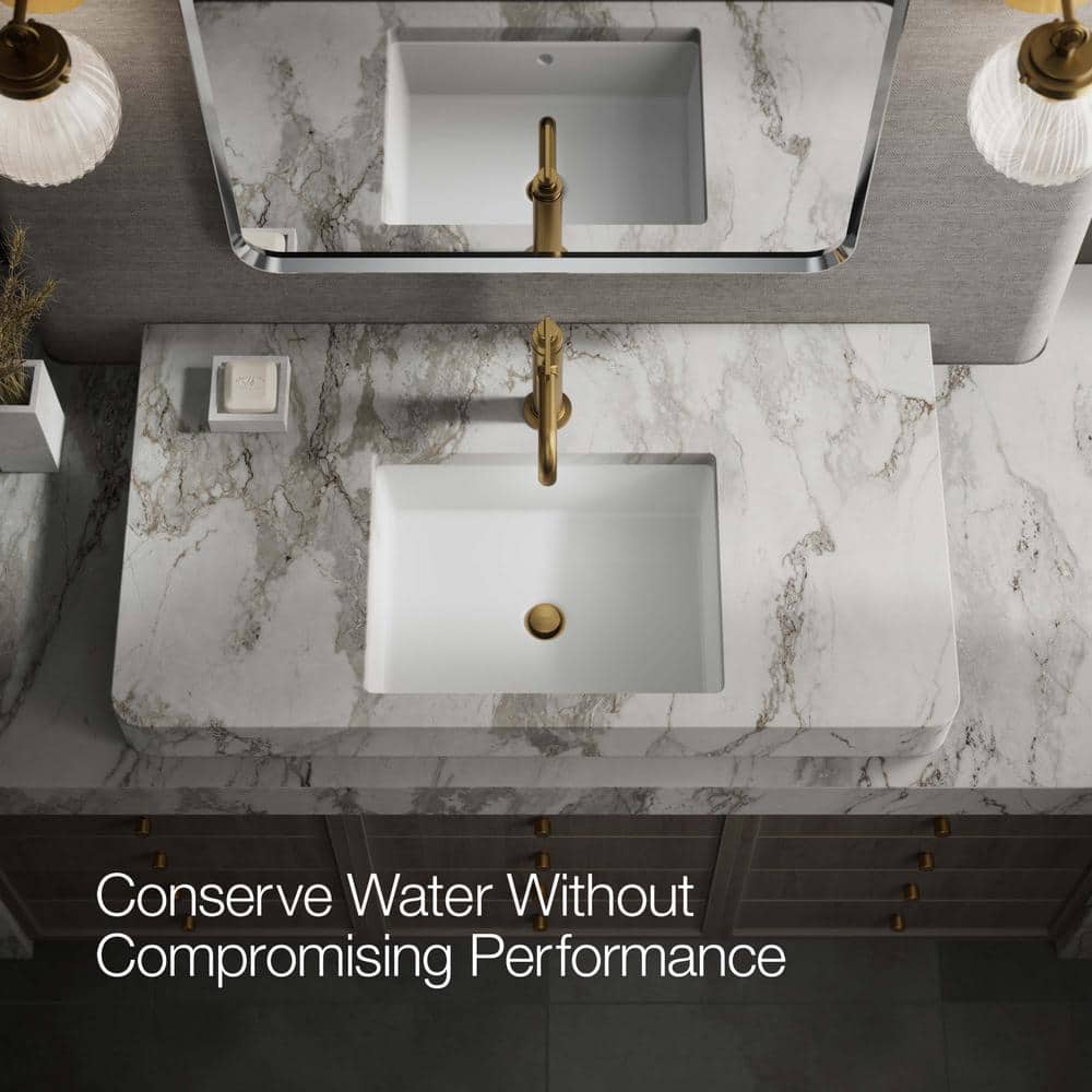 Vibrant Brushed Moderne Brass Single-Handle Bathroom Faucet