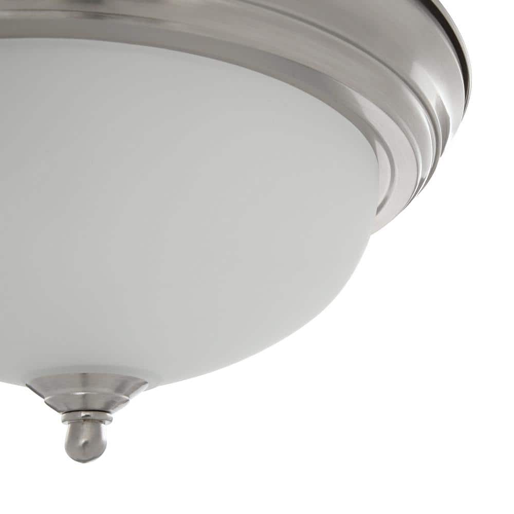 Brushed Nickel 16" Dome Glass Flush Mount Ceiling Light