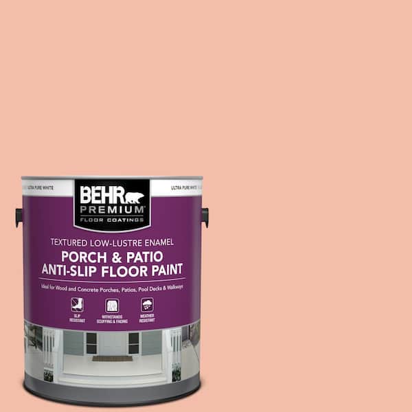 BEHR PREMIUM 1 gal. #HDC-CT-14A Sunkissed Apricot Textured Low-Lustre Enamel Interior/Exterior Porch and Patio Anti-Slip Floor Paint