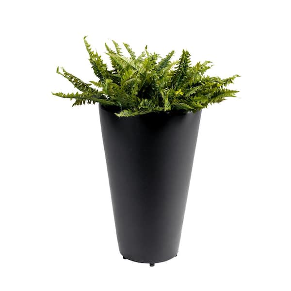 Sienna 20 in. Dia x 30 in. 8.34 qt. Made from 100% Recycled Resin Material Indoor/Outdoor Planter - Black