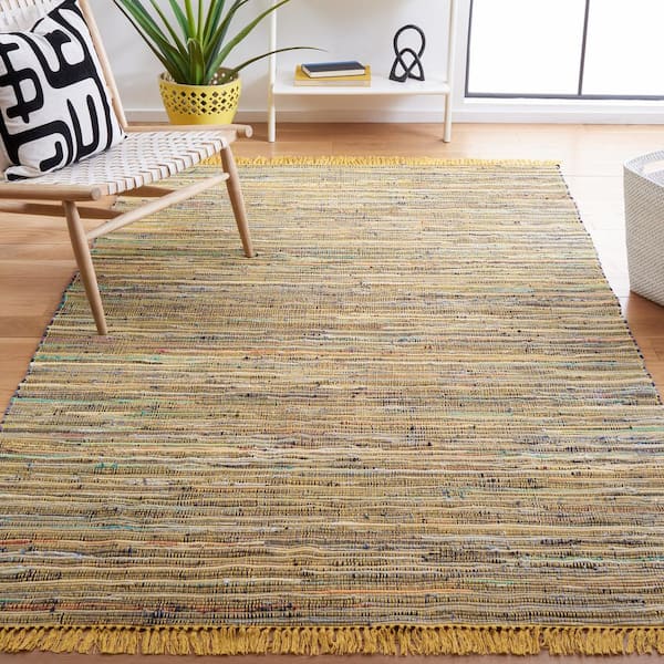 Rag Rug Yellow/Multi Doormat 2 ft. x 3 ft. Gradient Striped Area Rug