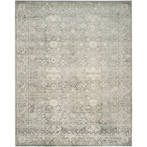 SAFAVIEH Evoke Silver/Ivory 9 ft. x 12 ft. Distressed Floral Speckles Area Rug