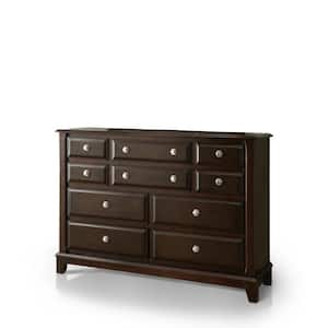 Vermo Brown Cherry 10-Drawer 64 in. Wide Dresser