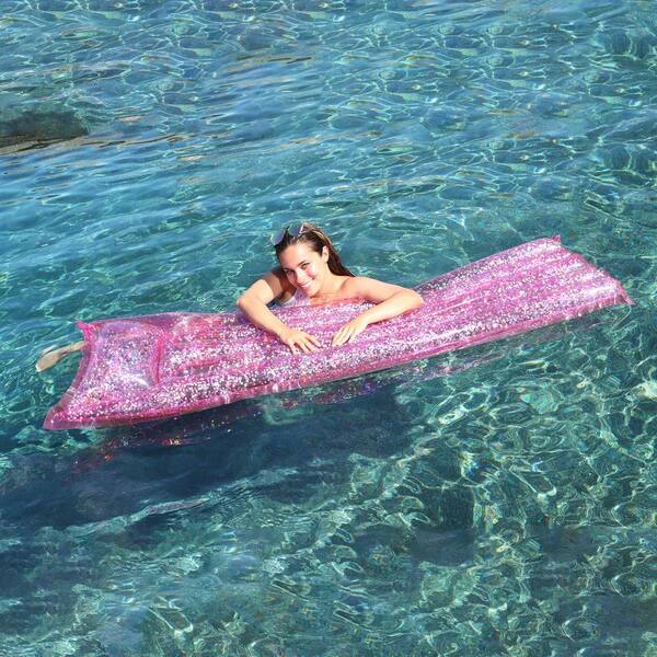 Northlight 67 in. Inflatable Pink Glitter Swimming Pool