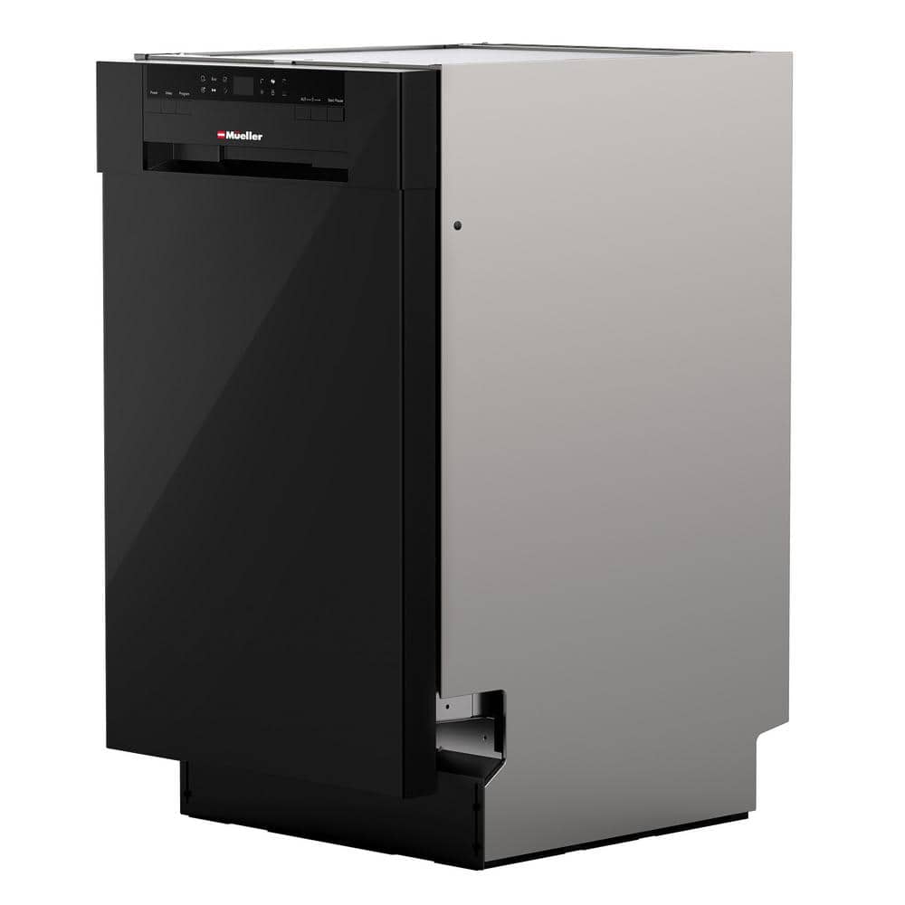 18 in. Black Stainless Steel Front Control Digital Built-In Dishwasher with 3-Stage Filtration, 6 Smart Wash Programs