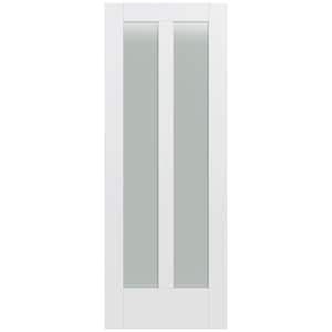 32 in. x 80 in. MODA Primed PMT1024 Solid Core Wood Interior Door Slab w/Translucent Glass