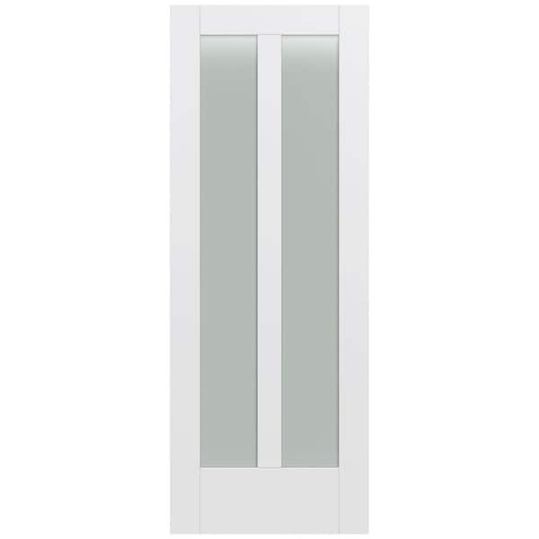 JELD-WEN 32 in. x 80 in. MODA Primed PMT1024 Solid Core Wood Interior Door Slab w/Translucent Glass