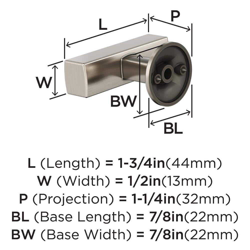 Satin Nickel 1-3/4 Inch T-Handle Cabinet Knob