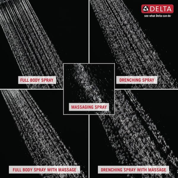 H2Okinetic Gold 5-Spray Patterns 1.75 GPM 4.19 in. Wall Mount Fixed Shower Head in Champagne Bronze