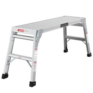 Medium Duty Portable Bench Folding Ladders Stool w/Non-Slip Matb, Capacity 225 LBS
