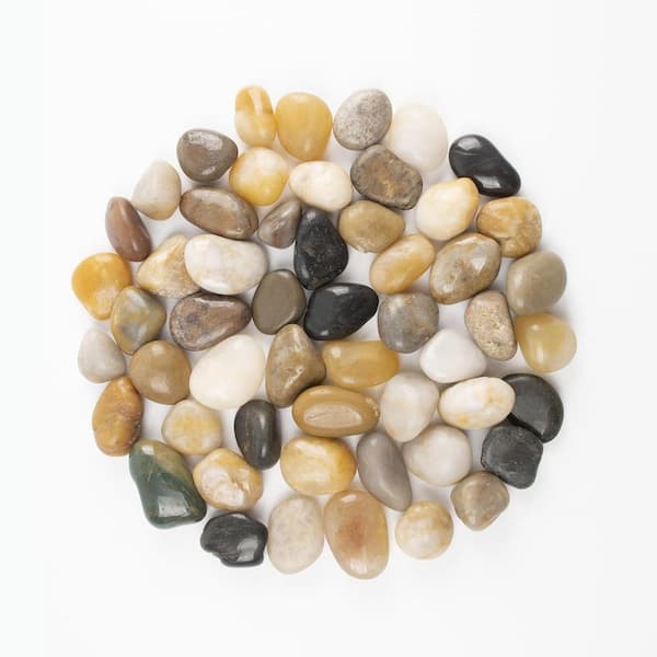 12.05 in. x 8.5 in. x 2.64 in. Mixed Color River Rocks Polished Stone Bag Decorative Garden Landscaping Supply 10 Pieces