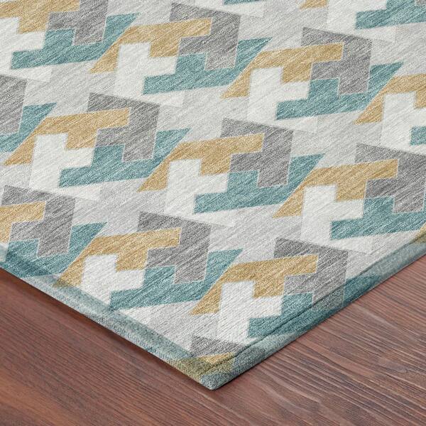 Chantille Machine Washable Indoor/Outdoor Abstract ACN2851 Silver 10 ft. x 14 ft. Area Rug
