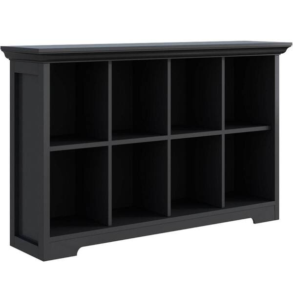 27.4 in. H x 50 in. W x13.4 in. D  Black Wood 2 Tiers Floor 8- Cube Organizer