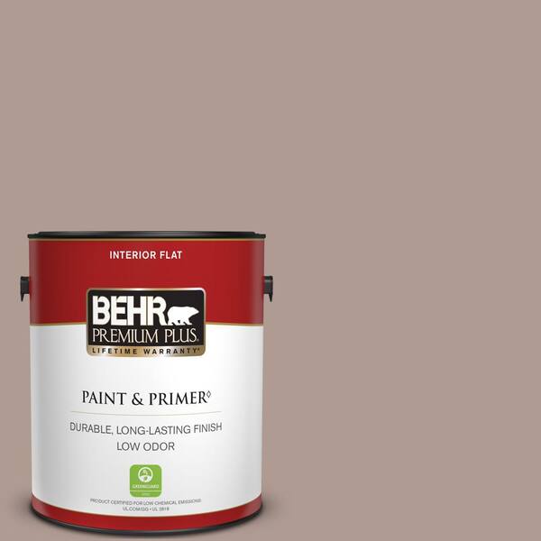 BEHR PREMIUM PLUS 1 gal. #N170-4 Coffee with Cream Flat Low Odor Interior Paint & Primer