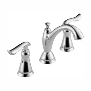 Linden 8 in. Widespread 2-Handle Bathroom Faucet with Metal Drain Assembly in Chrome