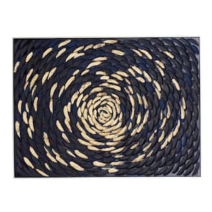 36 in. x 47 in. Black Canvas Contemporary Spiral Wall Art