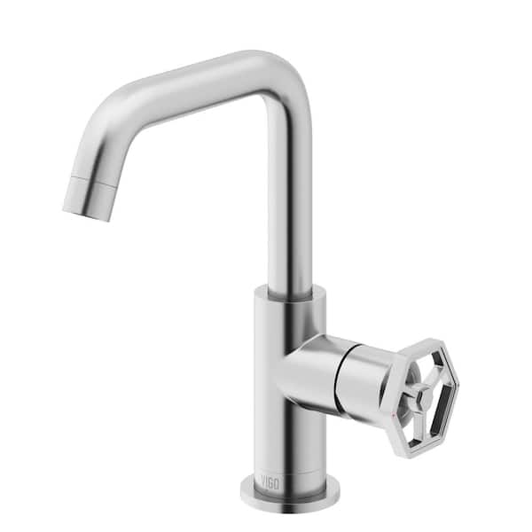 VIGO Ruxton Single Handle Single-Hole Bathroom Faucet in Brushed Nickel