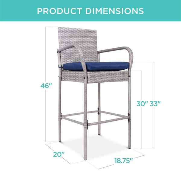 Barstool Blue cushion - Venture Products LLC