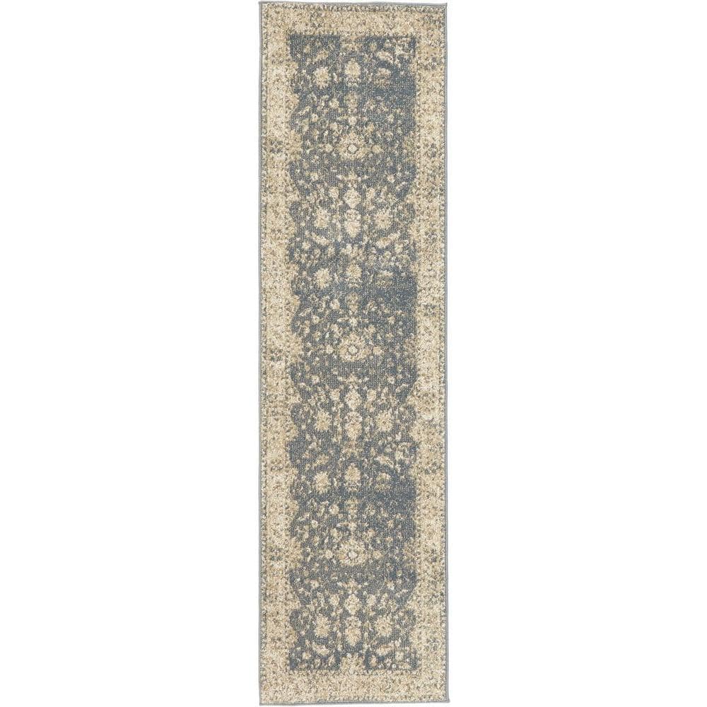 Home Decorators Collection Old Treasures Blue/Cream 2 ft. x 7 ft ...