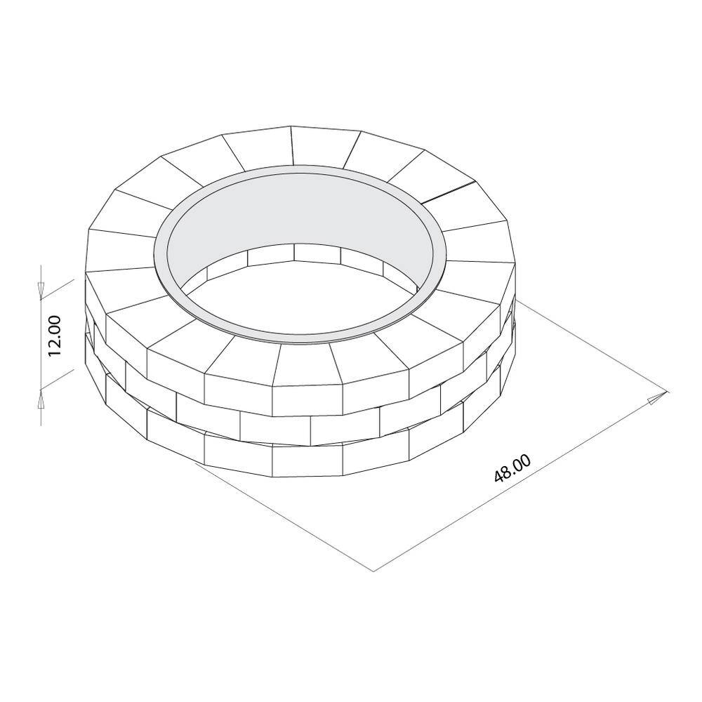 Buy Grand 48 in. W x 12 in. H Round Concrete Beechwood Fire Pit Kit