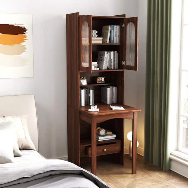 CSC DECOR INC 23.62 in. Walnut Wood Fold-Out Convertible Desk