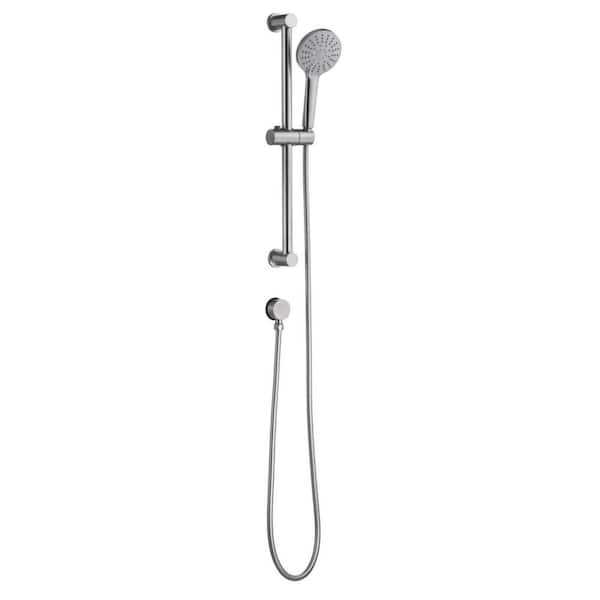 Ultra Faucets Kree 5-Spray Round High Pressure Multifunction Wall Bar Shower Kit with Hand Shower in Brushed Nickel