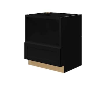 Avondale 30 in. W x 24 in. D x 34.5 in. H Ready to Assemble Plywood Shaker Microwave Base Kitchen Cabinet in Raven Black