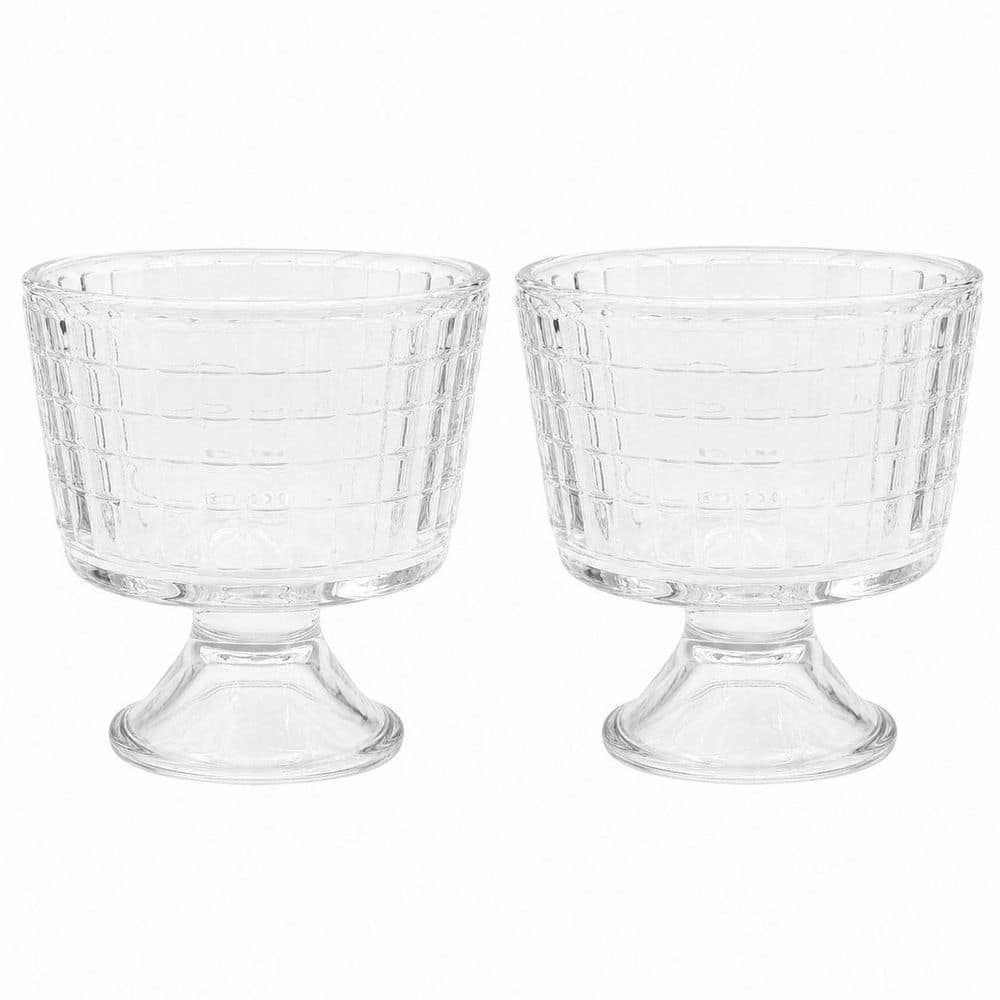 6 Pack Footed Glass Dessert Cups 10 oz Ice Cream Bowls with Heavy Base and Vintage Crystal Trifle Design price history on PriceWatchPro