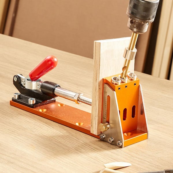 30 Pieces Pocket Hole Jig Kit Adjustable Pocket Hole System w/ Step Drill Stop Ring Wrench Bits Dual Scale for Carpentry