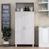 Furniture of America Watson White Oak Pantry Cabinet with Double Doors ...