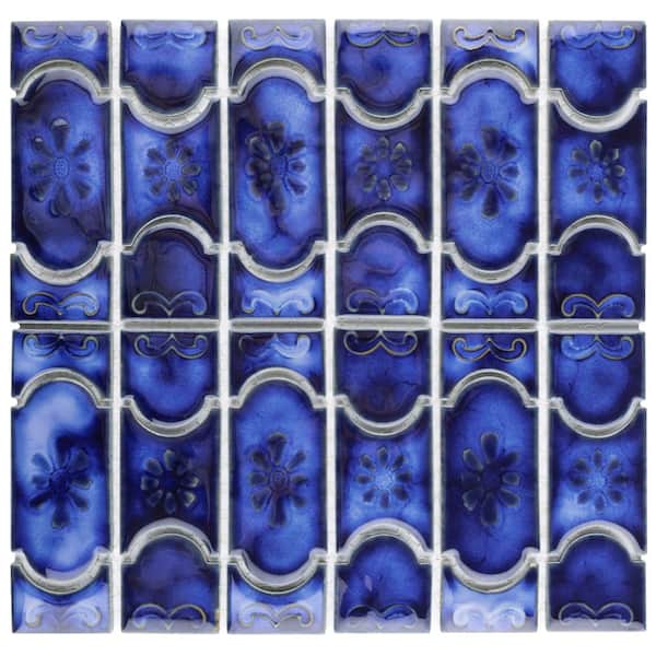Merola Tile Montego Sapphire 12-1/4 in. x 12-1/2 in. Porcelain Mosaic Tile (10.8 sq. ft./Case)