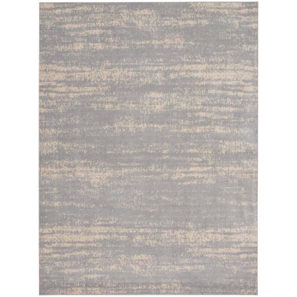 Nourison Essentials Grey Beige Abstract Outdoor Rug 10' x 14'