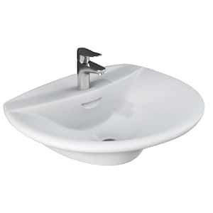 Venice 520 Wall-Mount Sink in White with 1 Faucet Hole
