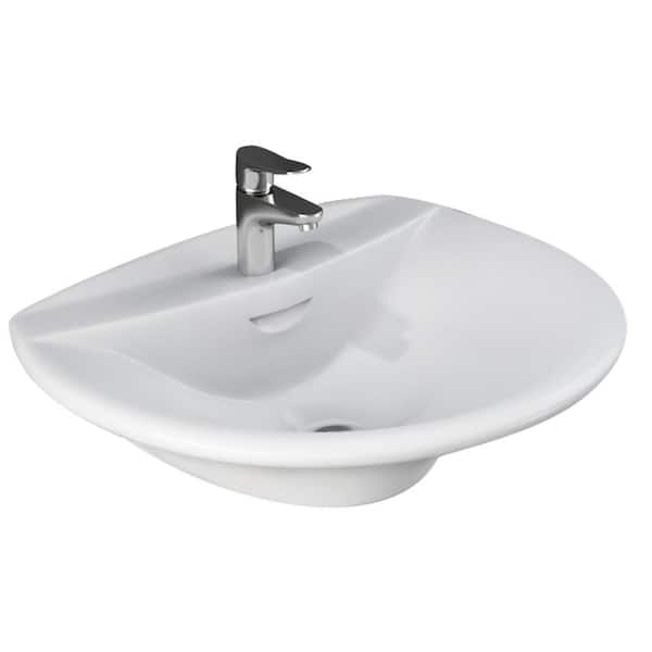 Barclay Products Venice 520 Wall-Mount Sink in White with 1 Faucet Hole