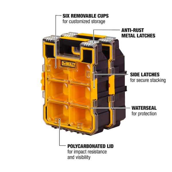 DEWALT ToughSystem 2.0 14.625 In. W x 5.07 In. H x 21.06 In. L Small Parts  Organizer with 10 Bins - Power Townsend Company