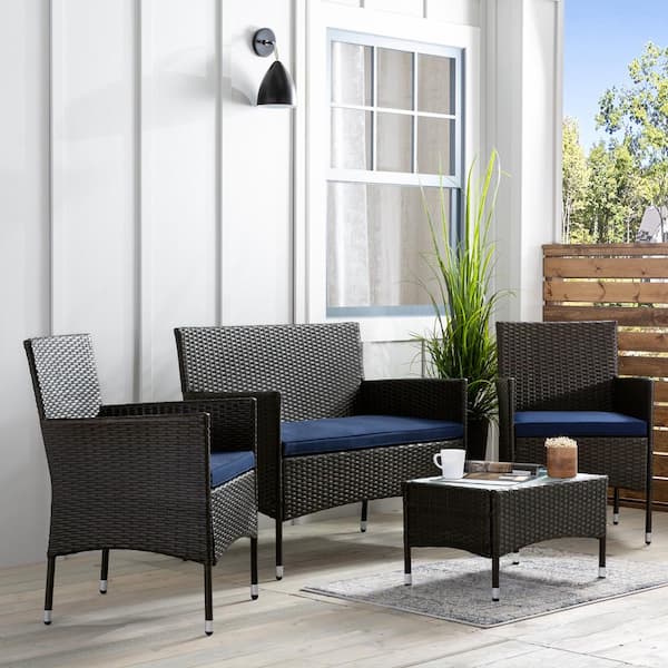 brookside iris rattan outdoor seating set with patio table