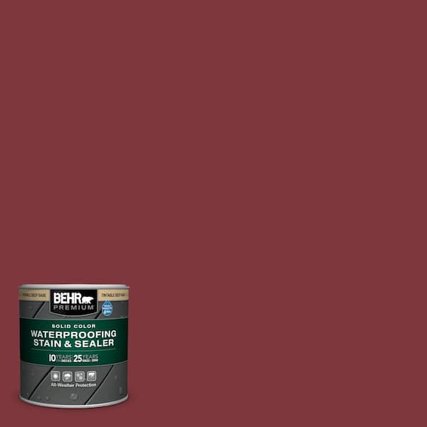 BEHR PREMIUM 8 oz. #SC-112 Barn Red Solid Color Waterproofing Exterior Wood Stain and Sealer Sample