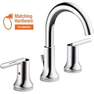 Trinsic 8 in. Widespread 2-Handle Bathroom Faucet with Metal Drain Assembly in Chrome