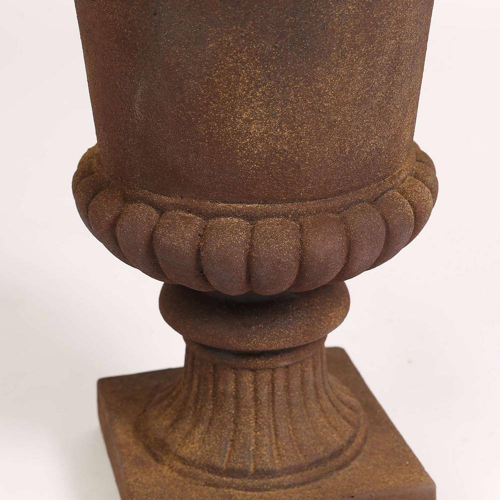 Rustic Brown 25" MgO Urn Planter for Indoor/Outdoor Decor