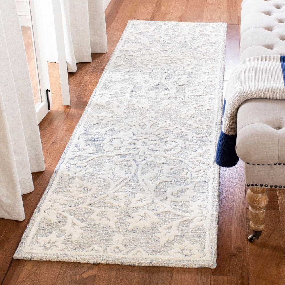 Glamour 2 ft. x 8 ft. Blue/Ivory Floral Damask Runner Rug price history on PriceWatchPro